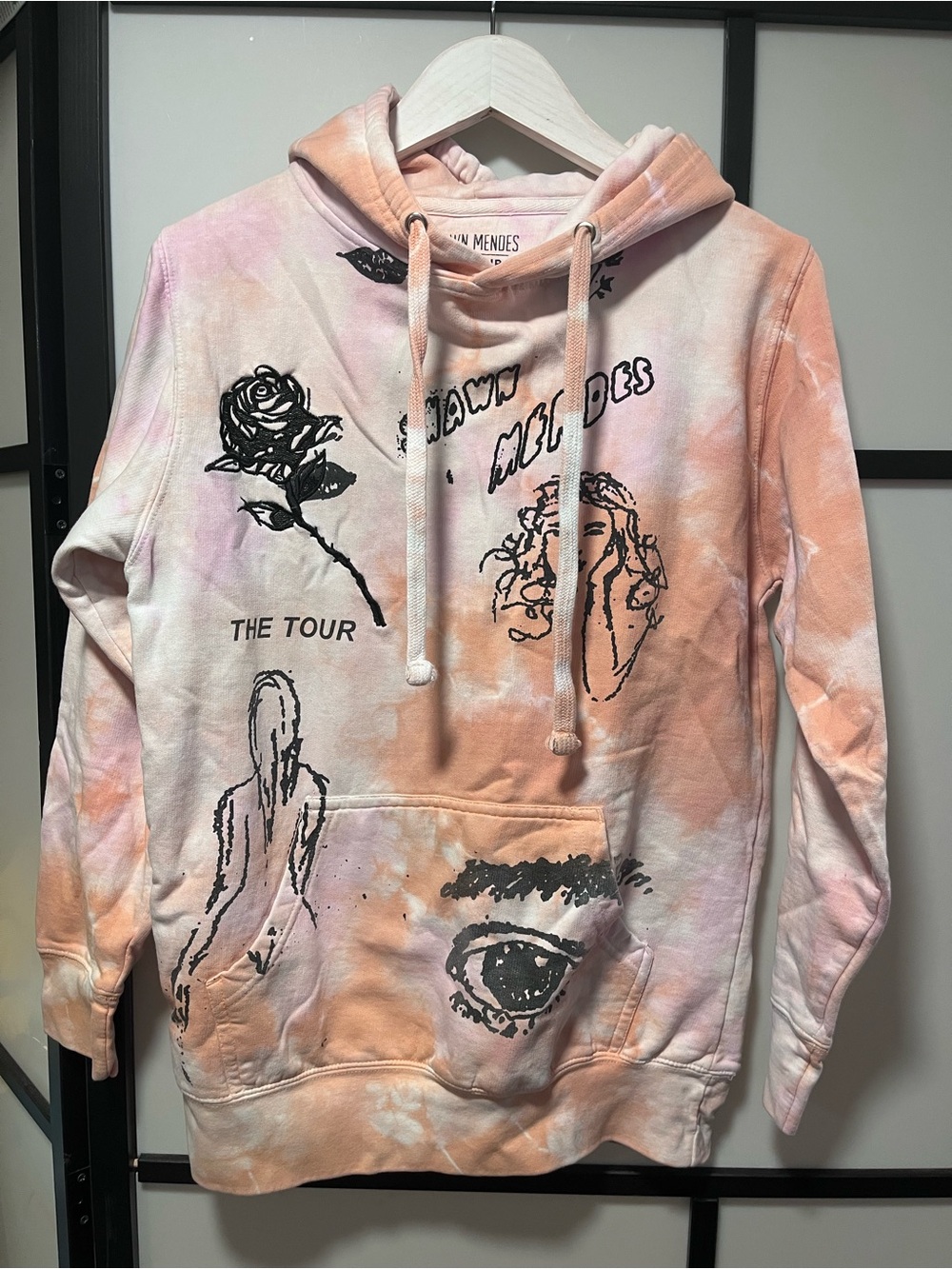 Shawn Mendes The Tour 2019 Tie Dye Hoodie Size Small Pink Orange